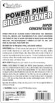 Power Pine Bilge Cleaner Concentrate - Instructions