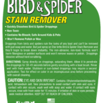 bird and spider stain remover directions label